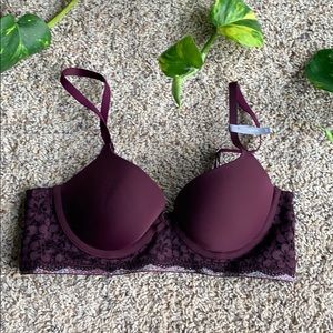 *NEVER WORN* Aerie Plum Lace Balconette Bra  / 34B
